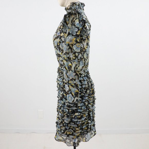 Robert Rodriguez 2 Silk Cotton Print Ruffle Dress - Picture 6 of 14